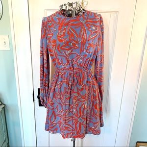 DVF 100% silk drawstring waist dress